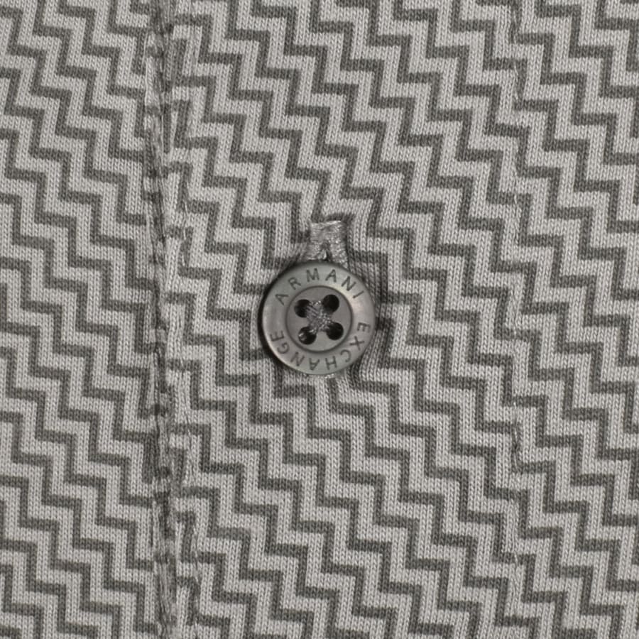 Image number 3 for Armani Exchange Patterned Polo T Shirt Grey