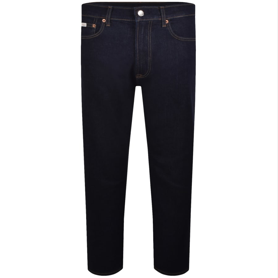 Image number 2 for Calvin Klein Jeans Straight Fit Jeans Dark Blue