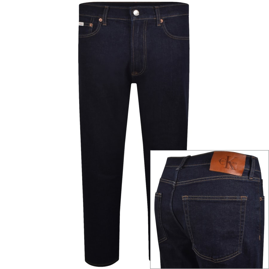 Image number 1 for Calvin Klein Jeans Straight Fit Jeans Dark Blue