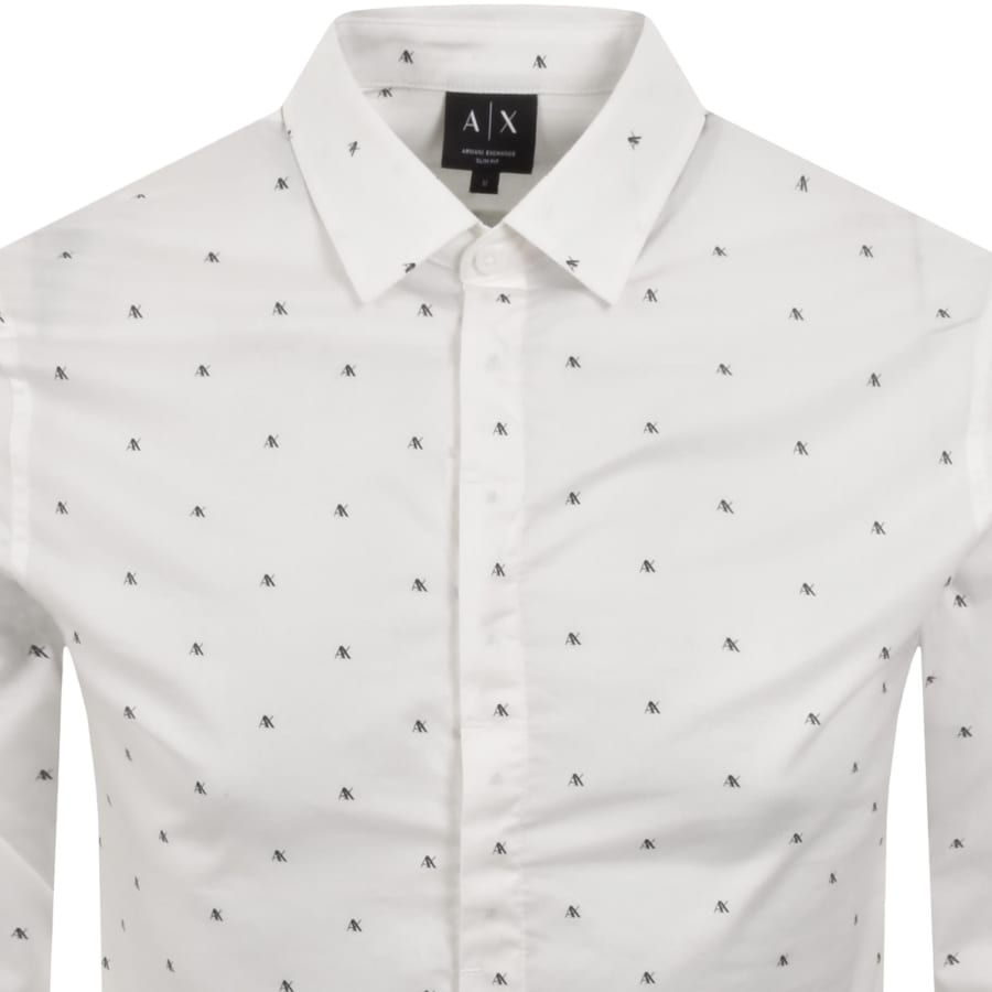 Image number 2 for Armani Exchange Long Sleeve Shirt Off White