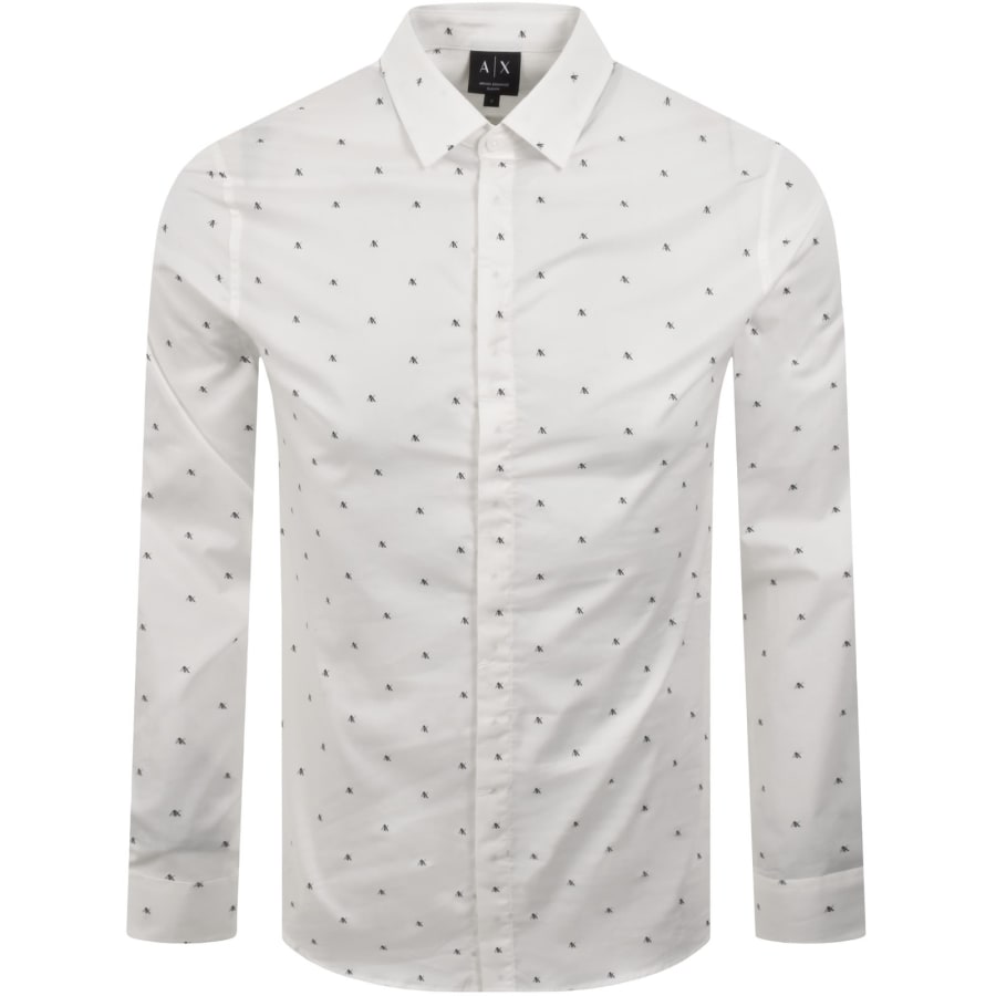 Image number 1 for Armani Exchange Long Sleeve Shirt Off White