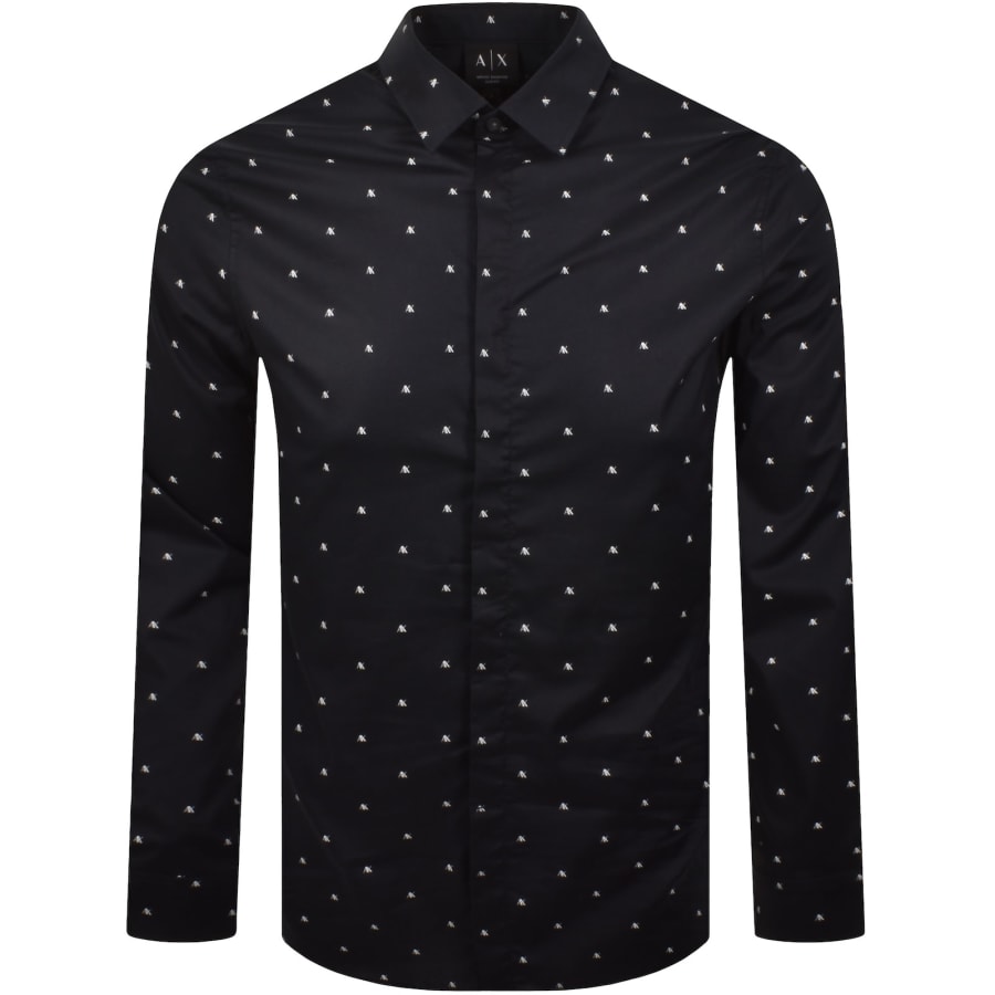 Image number 1 for Armani Exchange Long Sleeve Shirt Navy