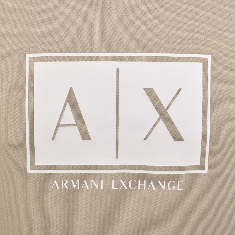 Image number 3 for Armani Exchange Logo Hoodie Beige