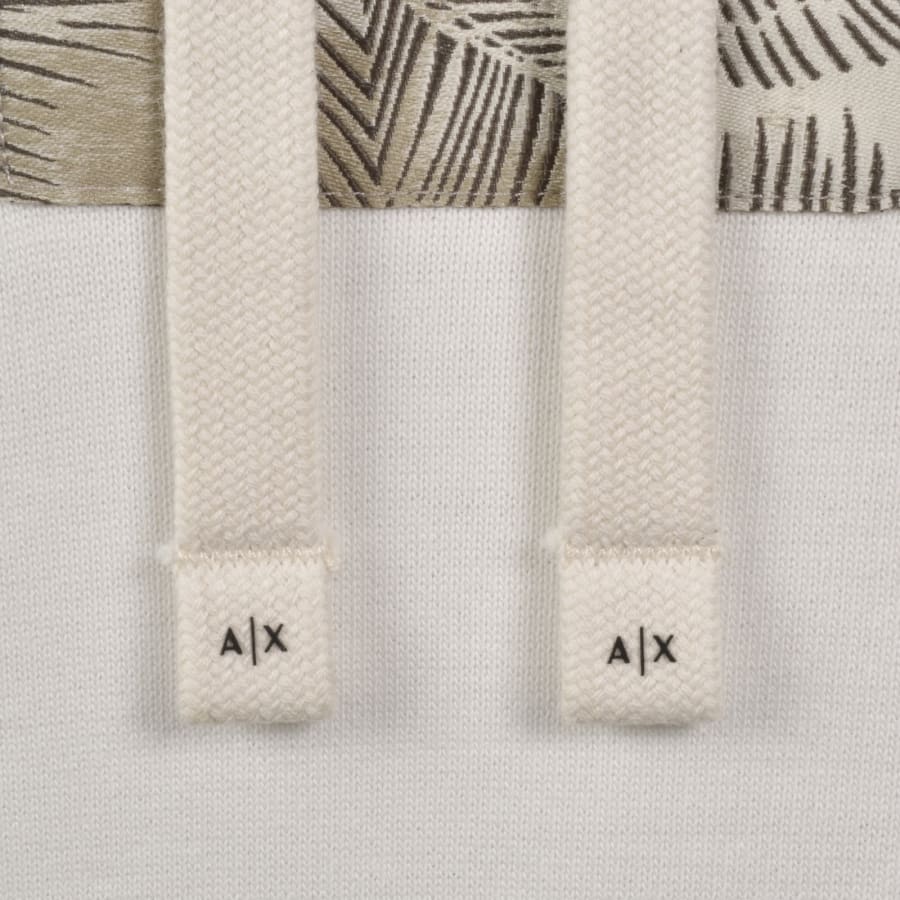 Image number 4 for Armani Exchange Logo Hoodie Off White