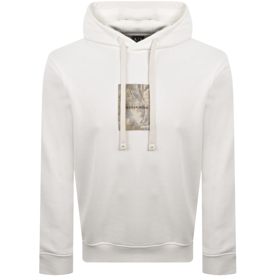 Image number 1 for Armani Exchange Logo Hoodie Off White