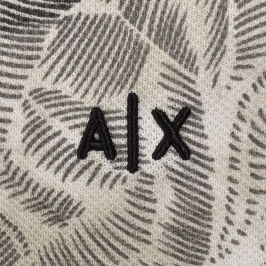 Image number 3 for Armani Exchange Patterned Polo T Shirt Cream