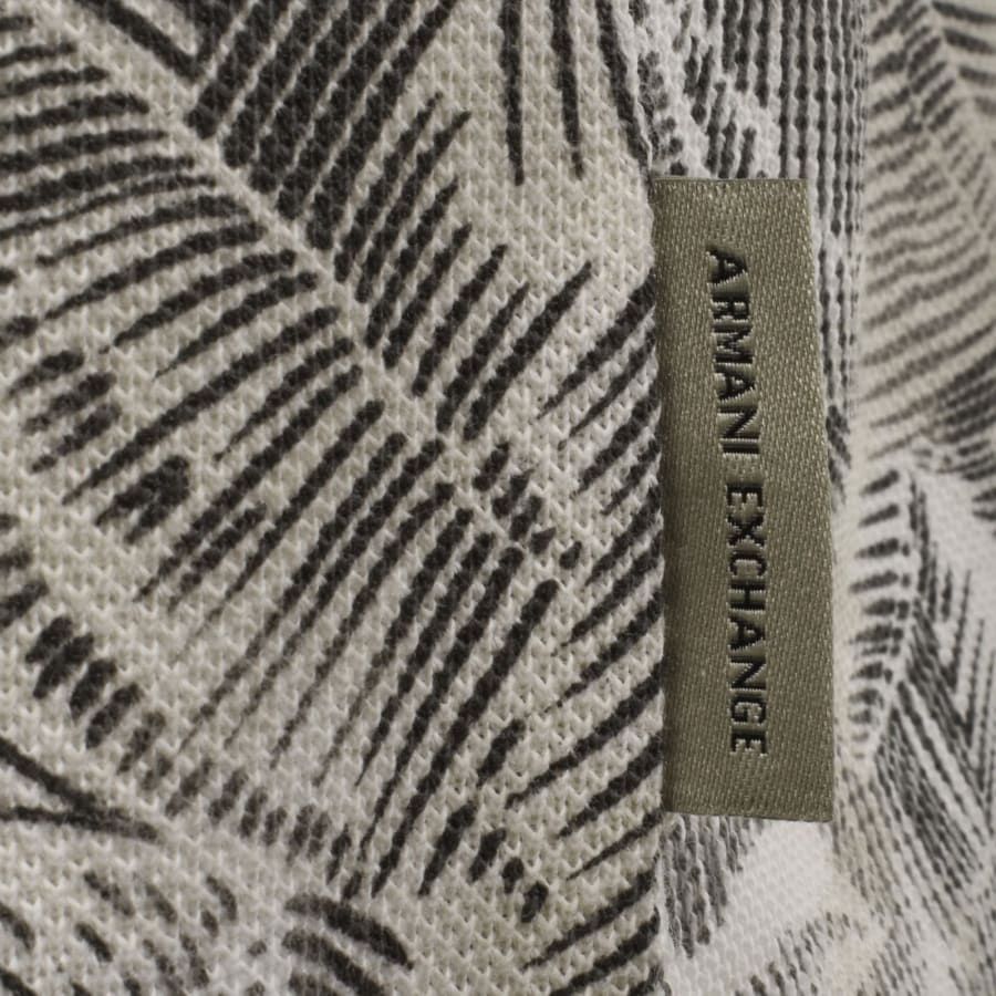Image number 5 for Armani Exchange Patterned Polo T Shirt Cream