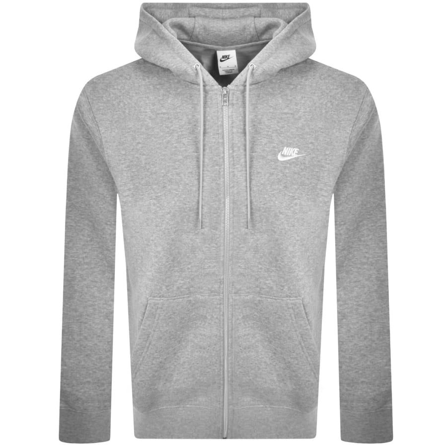 Image number 2 for Nike Club Hooded Tracksuit Grey