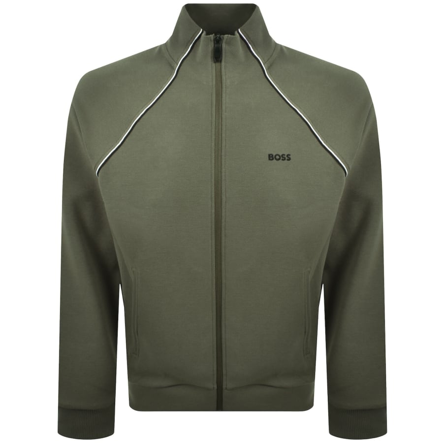 Image number 2 for BOSS Contrast Piping Tracksuit Set Green