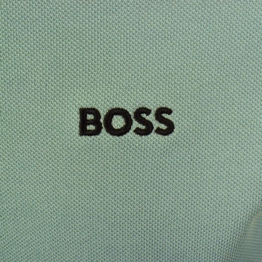 Image number 3 for BOSS Plisy Long Sleeve Polo Green
