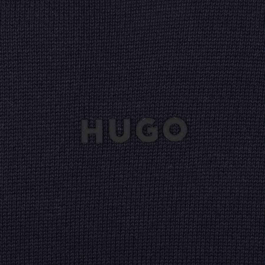 Image number 3 for HUGO San Cassius Knit Jumper Navy
