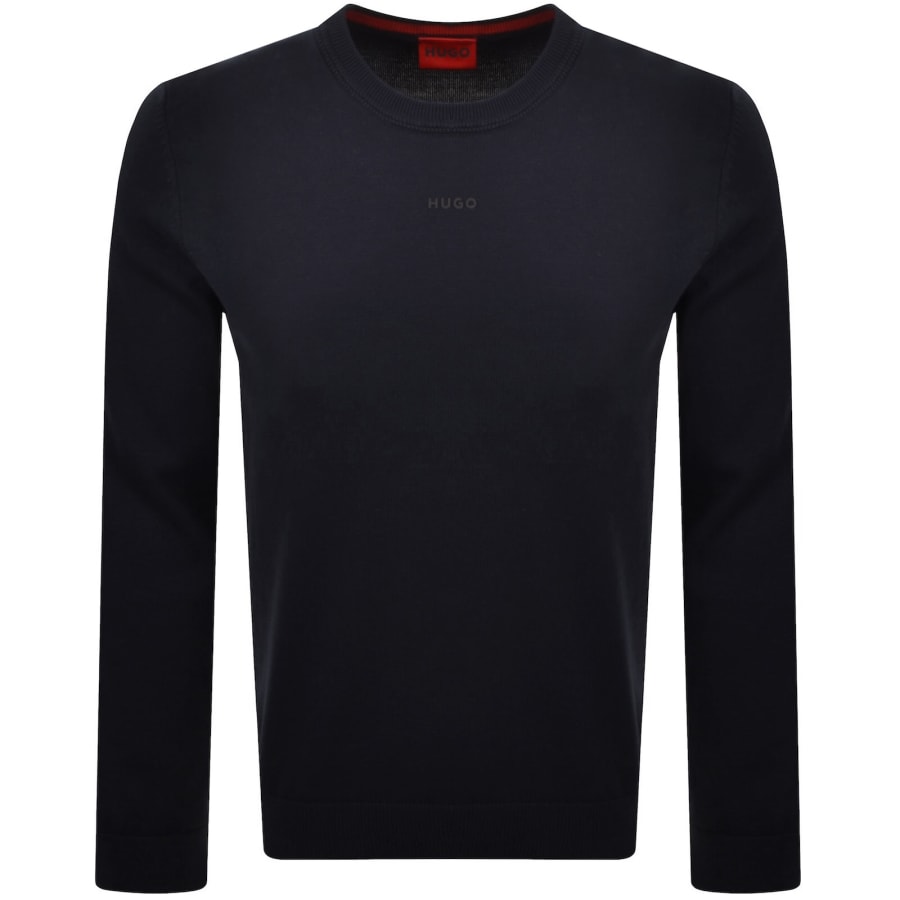 Image number 1 for HUGO San Cassius Knit Jumper Navy