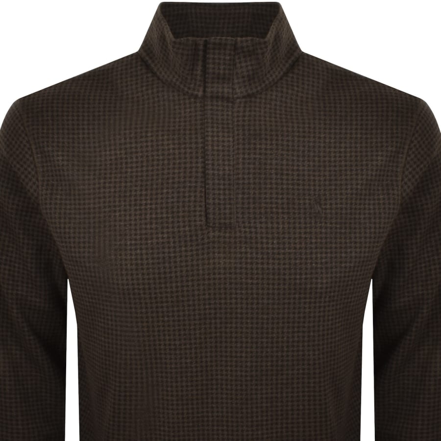 Image number 2 for Ralph Lauren Quarter Zip Sweatshirt Brown