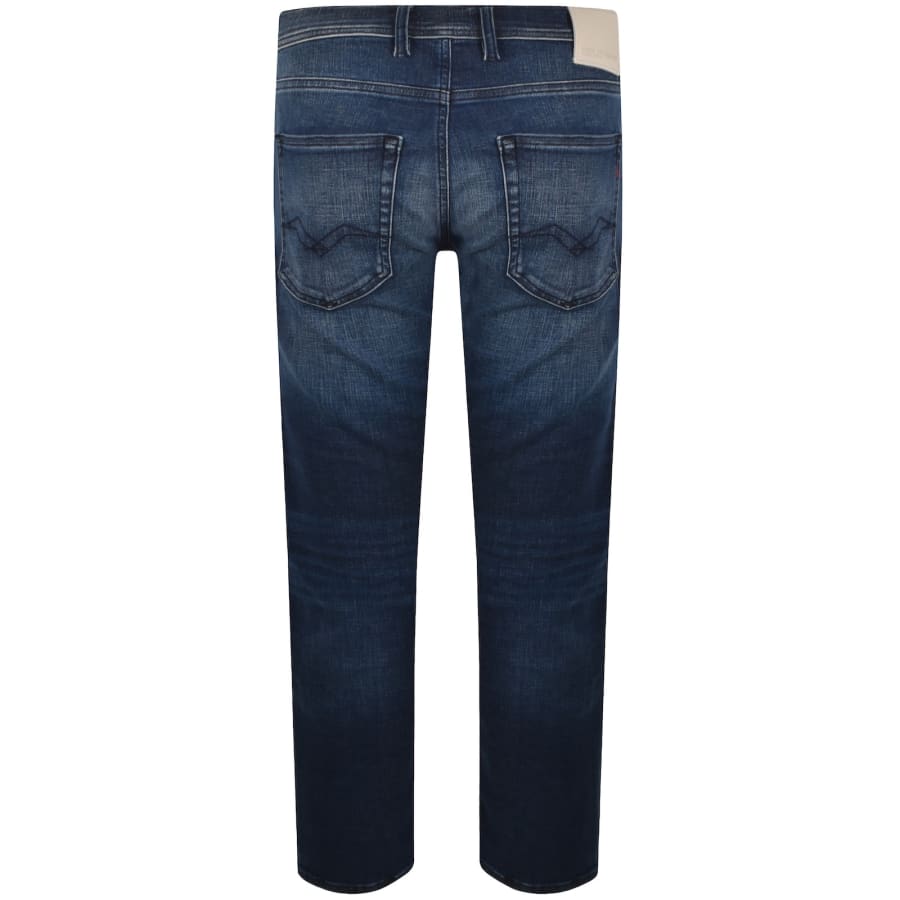 Image number 3 for Replay Grover Straight Jeans Dark Wash Blue