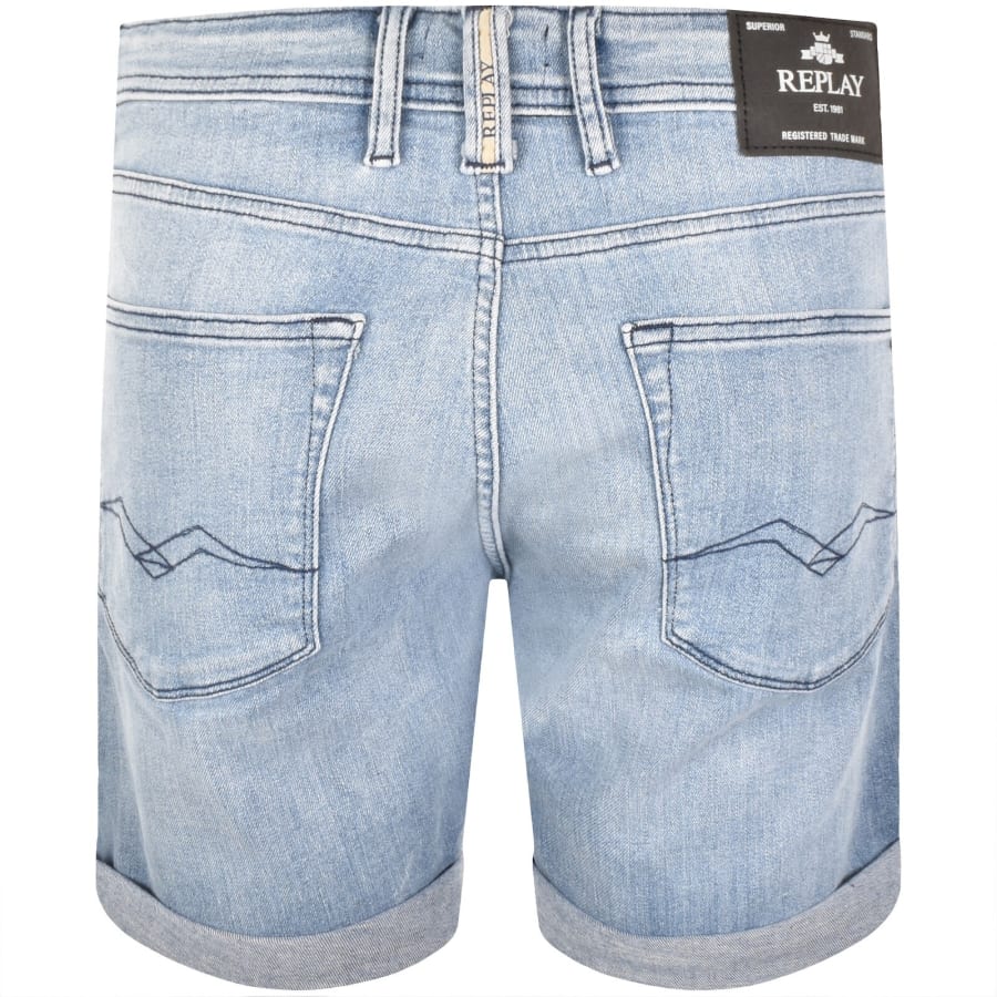 Image number 2 for Replay Denim Shorts Blue