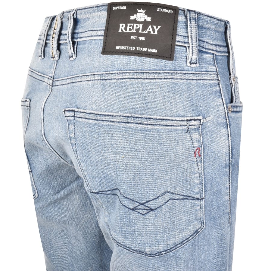Image number 3 for Replay Denim Shorts Blue