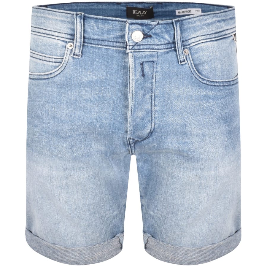 Image number 1 for Replay Denim Shorts Blue