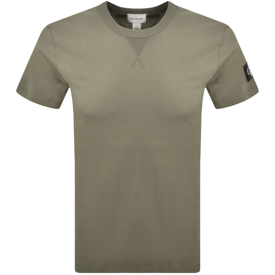 Image number 2 for Calvin Klein Jeans Badge T Shirt Khaki