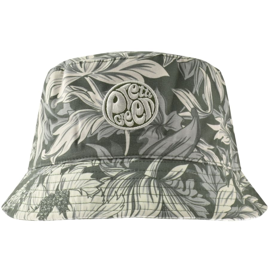Image number 1 for Pretty Green Bostall Printed Bucket Hat Green