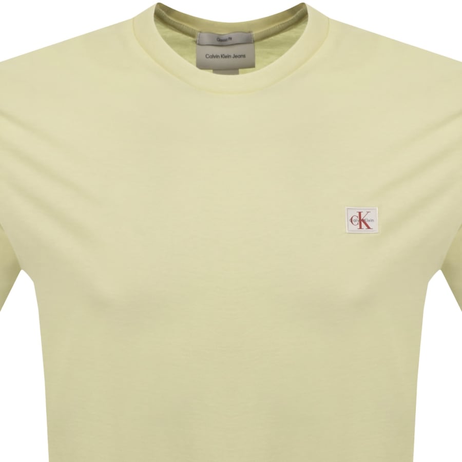 Image number 2 for Calvin Klein Jeans Badge T Shirt Yellow