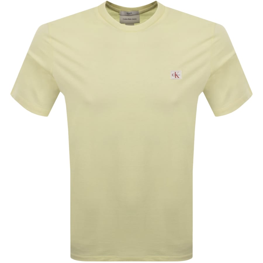 Image number 1 for Calvin Klein Jeans Badge T Shirt Yellow