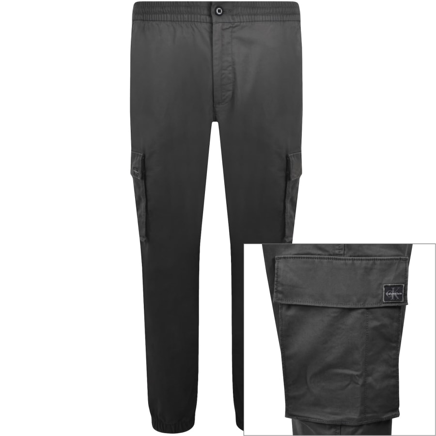 Image number 1 for Calvin Klein Jeans Skinny Fit Cargo Trousers Grey