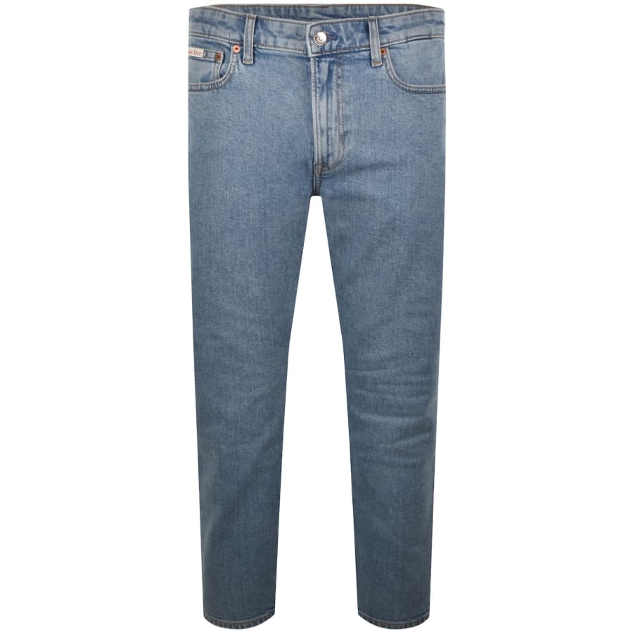 Image number 2 for Calvin Klein Slim Taper Jeans Light Wash Blue
