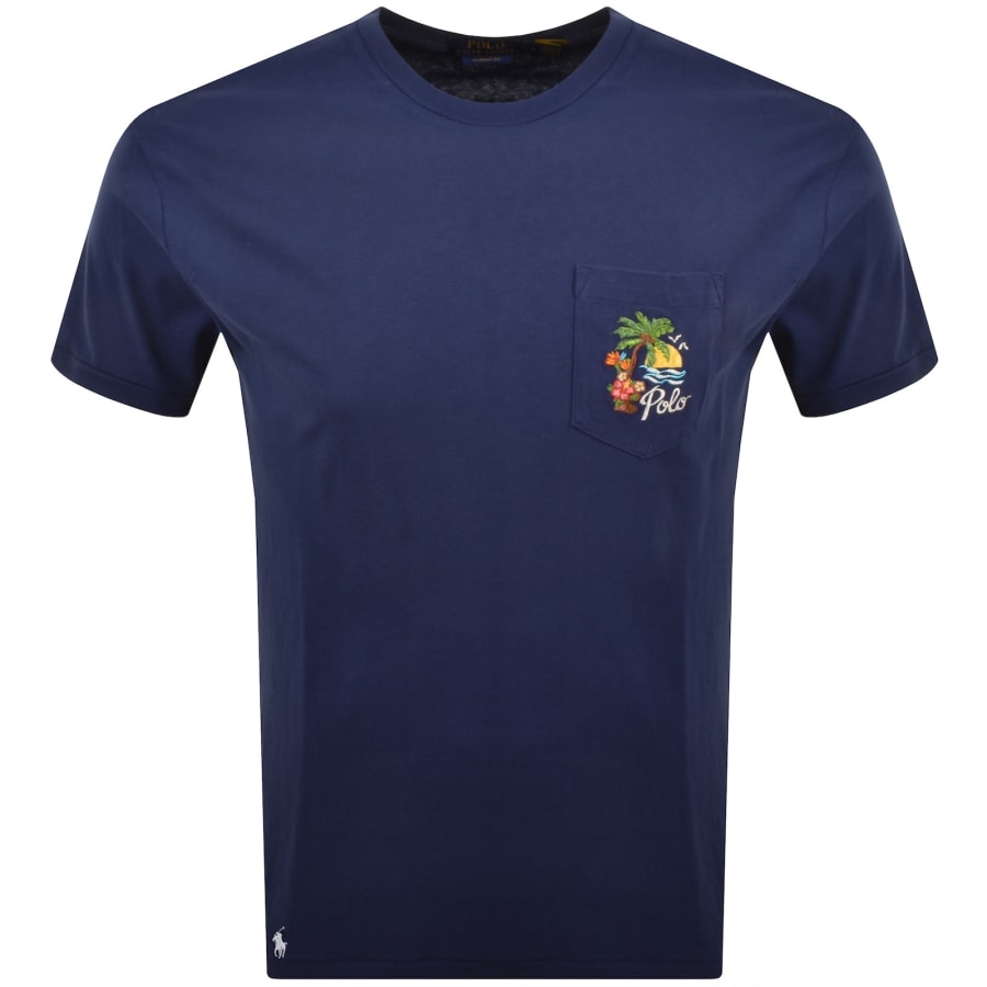 Image number 2 for Ralph Lauren Embroidered T Shirt Blue