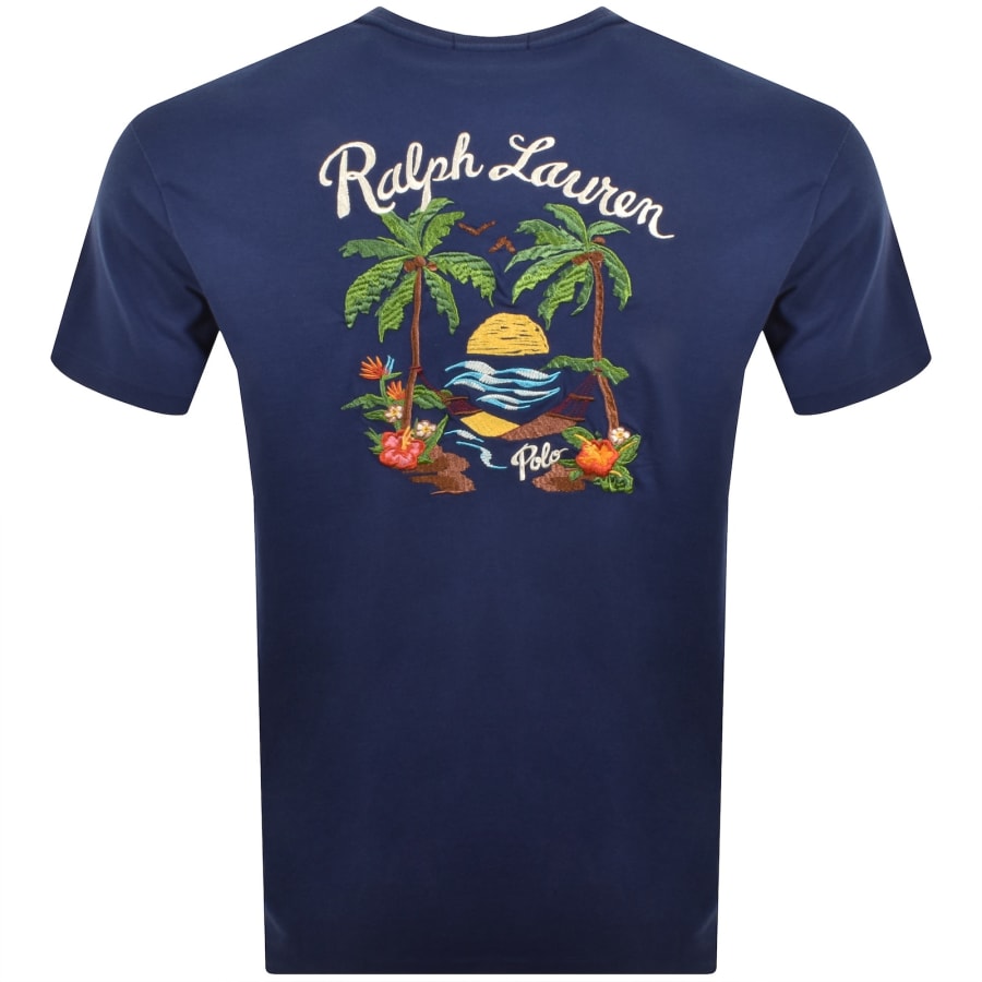 Image number 4 for Ralph Lauren Embroidered T Shirt Blue