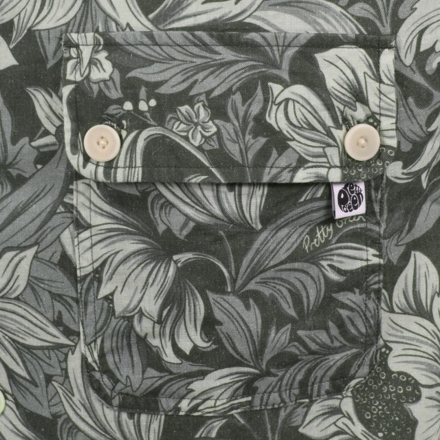 Image number 3 for Pretty Green Bostall Printed Shirt Green