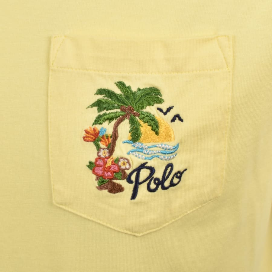 Image number 3 for Ralph Lauren Embroidered T Shirt Yellow
