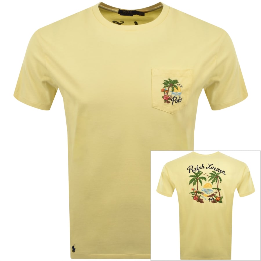 Image number 1 for Ralph Lauren Embroidered T Shirt Yellow