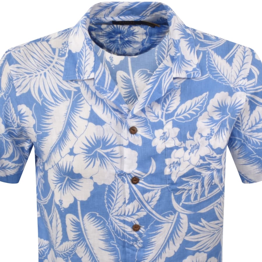 Image number 2 for Ralph Lauren Linen Short Sleeve Shirt Blue