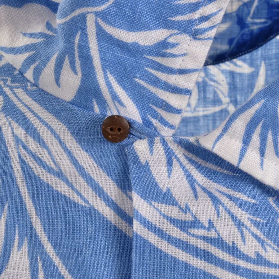 Image number 4 for Ralph Lauren Linen Short Sleeve Shirt Blue