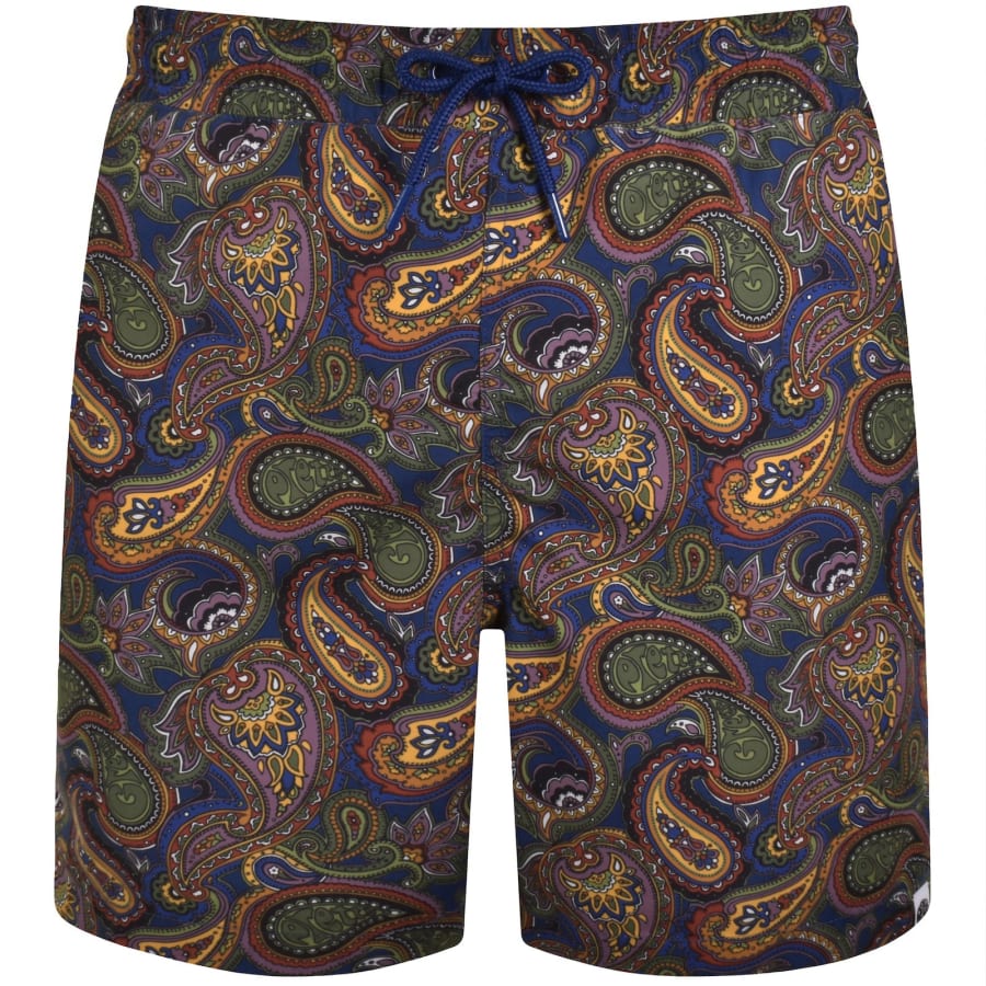 Image number 1 for Pretty Green Paisley Swim Shorts Blue