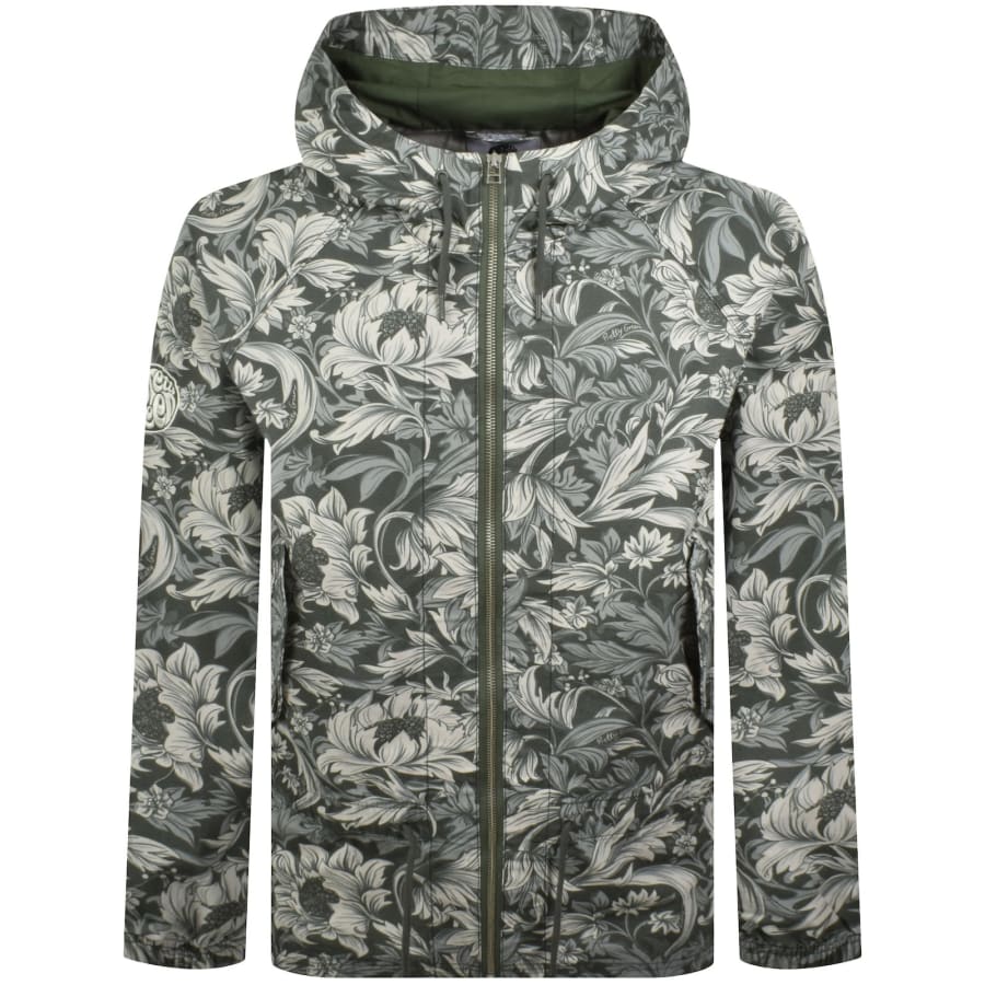 Image number 2 for Pretty Green Bostall Printed Jacket Green
