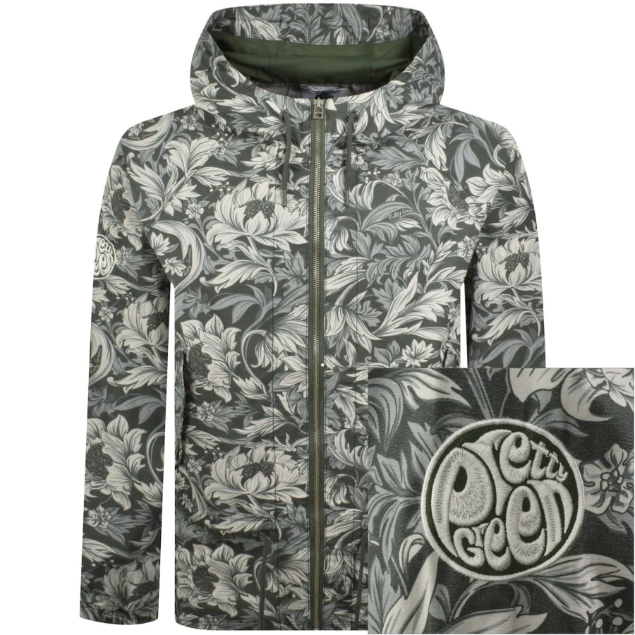 Image number 1 for Pretty Green Bostall Printed Jacket Green