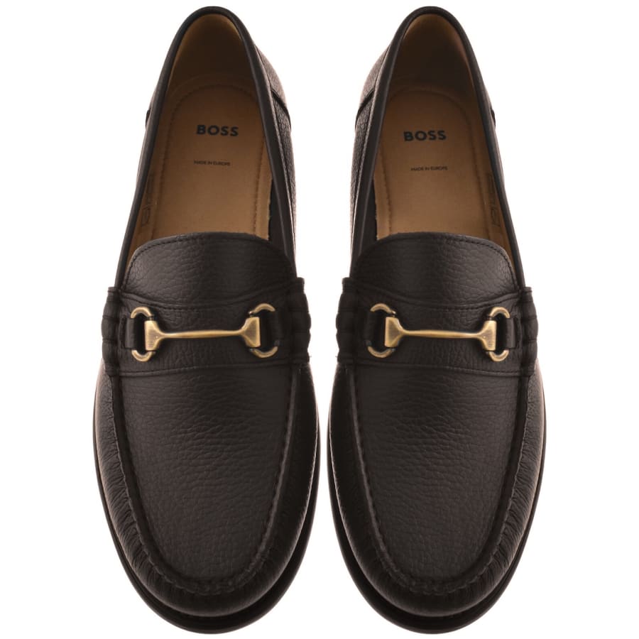 Image number 3 for BOSS Tevan Leather Moccasins Brown
