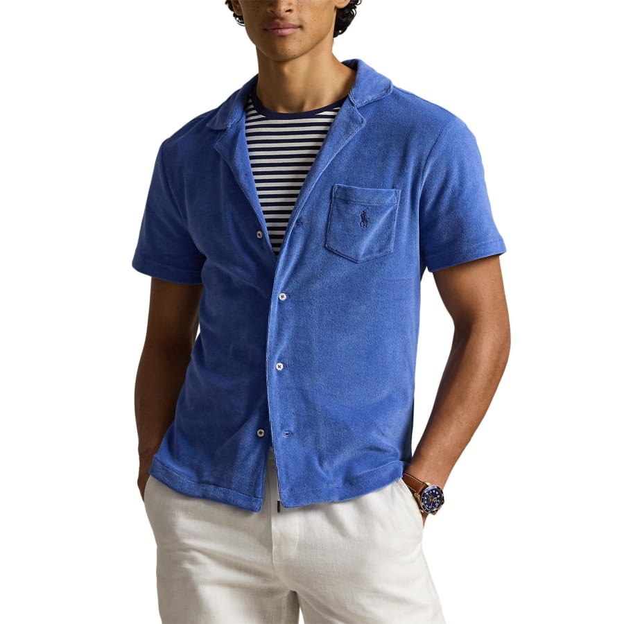 Image number 5 for Ralph Lauren Towelling Shirt Blue