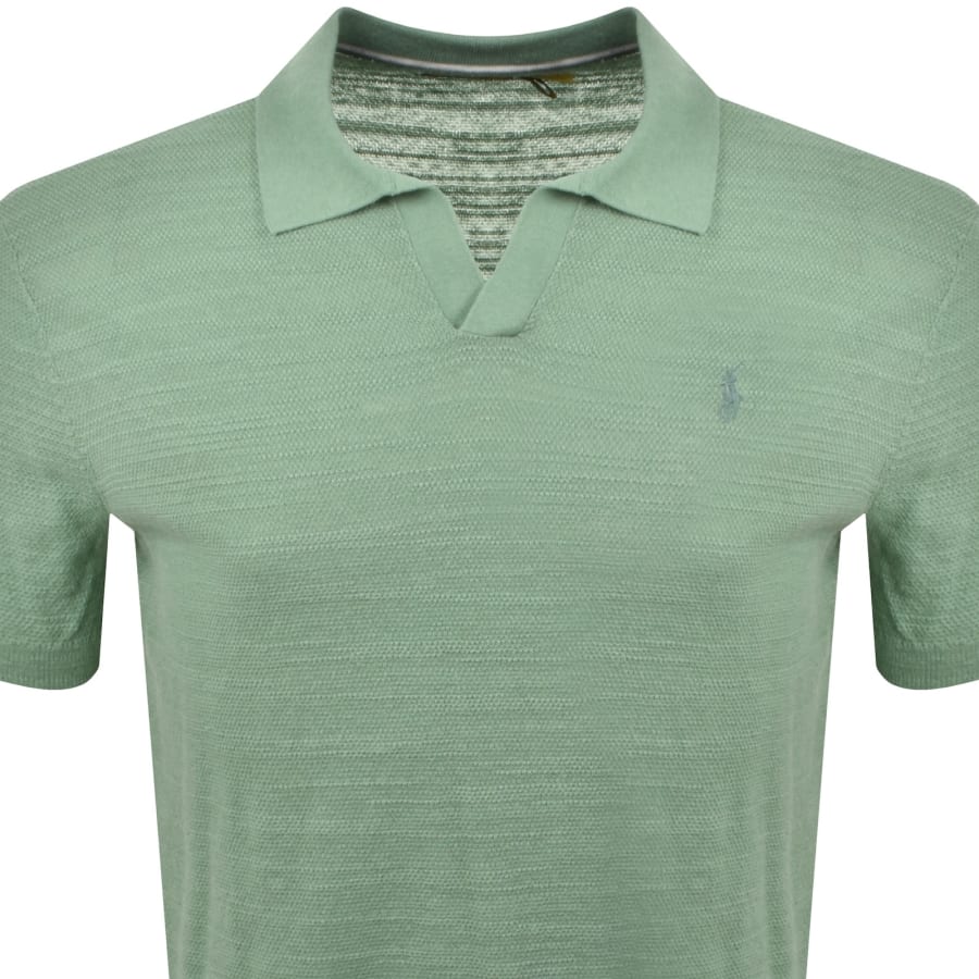 Image number 2 for Ralph Lauren Textured Knit Polo T Shirt Green