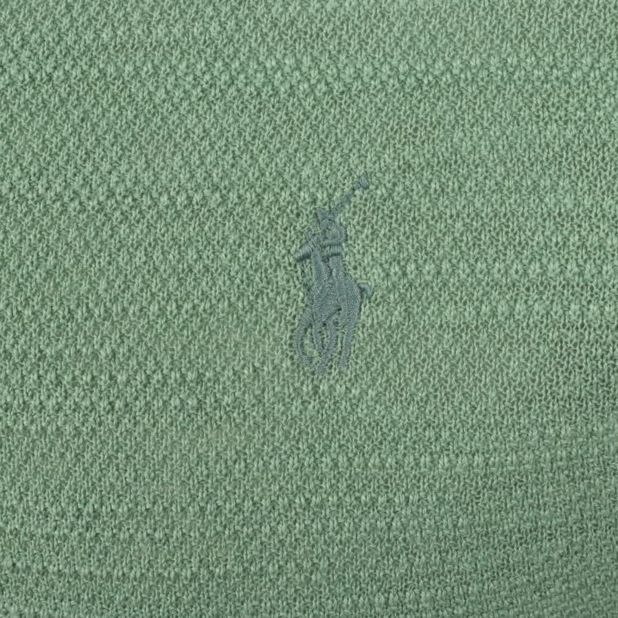 Image number 3 for Ralph Lauren Textured Knit Polo T Shirt Green