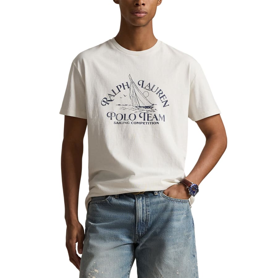 Image number 4 for Ralph Lauren Sailing T Shirt Off White