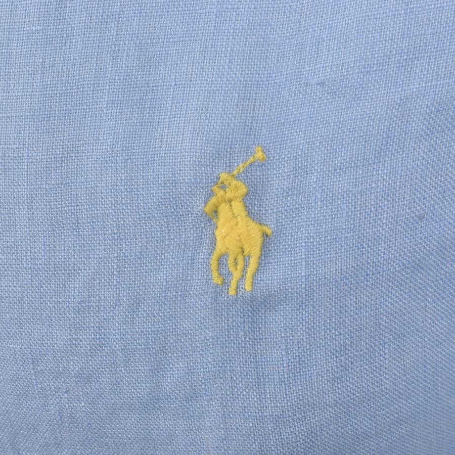 Image number 3 for Ralph Lauren Linen Short Sleeve Shirt Blue