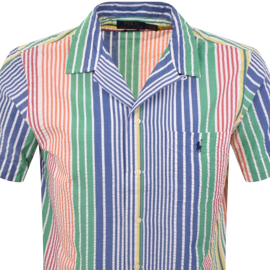 Image number 2 for Ralph Lauren Wrinkled Stripe Shirt Blue