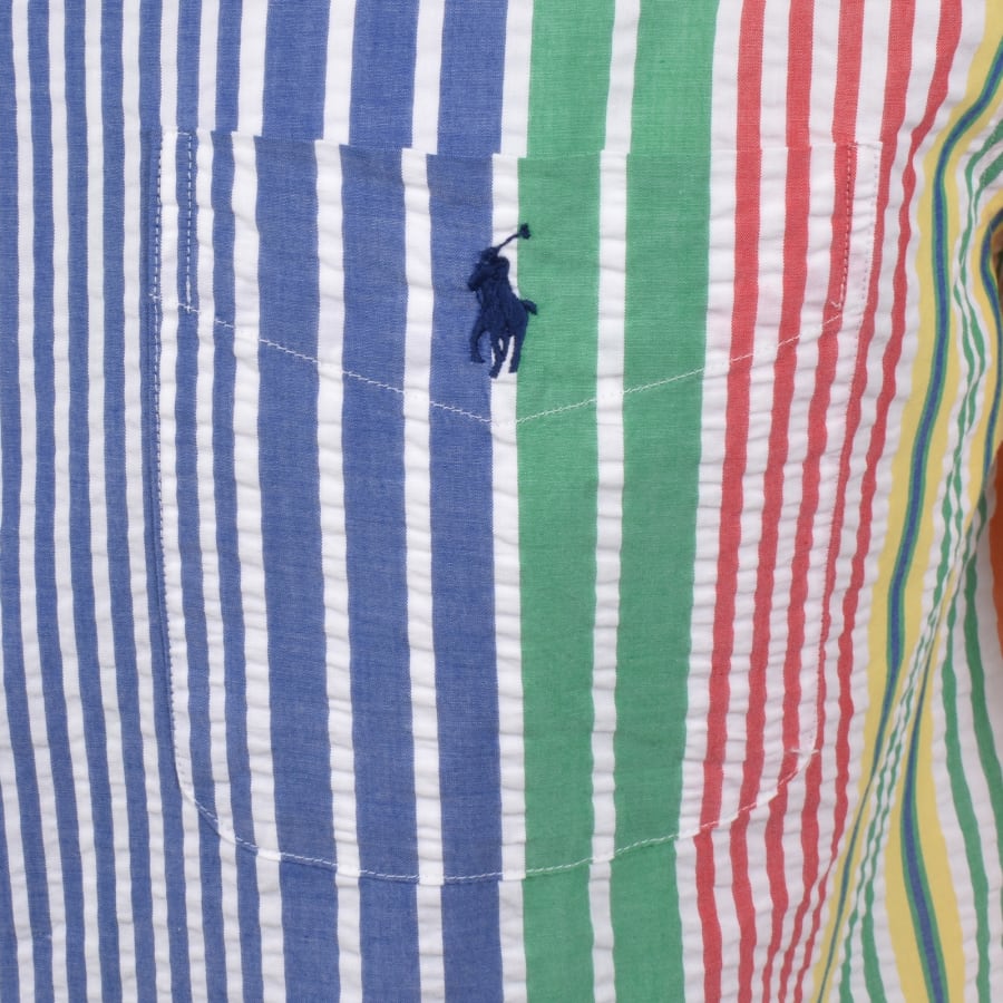 Image number 3 for Ralph Lauren Wrinkled Stripe Shirt Blue