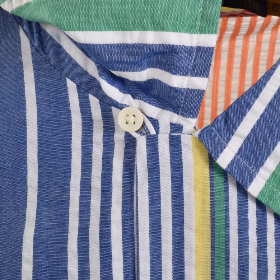 Image number 4 for Ralph Lauren Wrinkled Stripe Shirt Blue