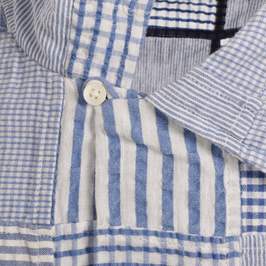 Image number 4 for Ralph Lauren Wrinkled Patchwork Shirt Blue