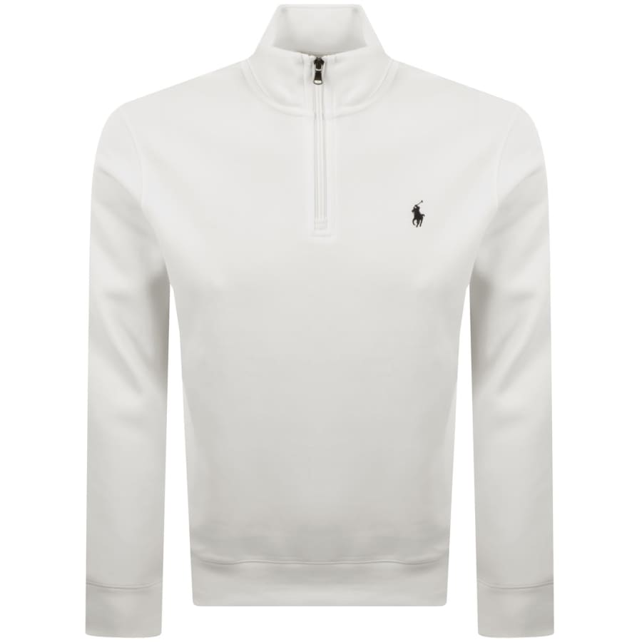 Image number 1 for Ralph Lauren Quarter Zip Sweatshirt White