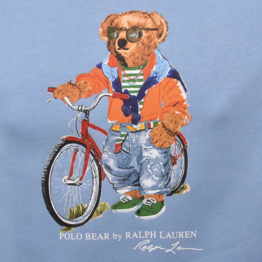 Image number 3 for Ralph Lauren Bear Hoodie Blue