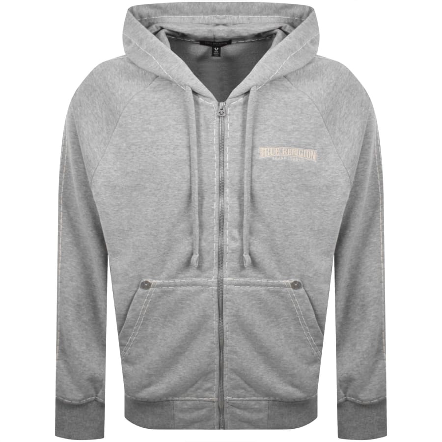 Image number 2 for True Religion Full Zip Hoodie Grey